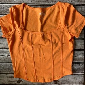 Hollister orange cropped baby tee size M